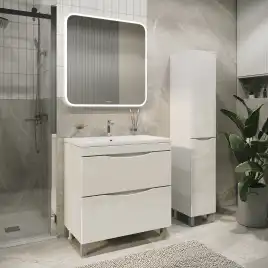 Тумба под раковину Grossman Виста 75 напольная, белая глянцевая (107565)