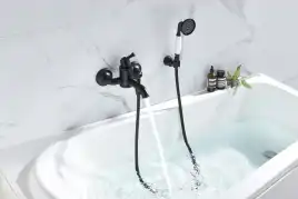 Смеситель для ванны Aquatek Классик AQ1549MB, однорычажный, с коротким изливом, Черный матовый