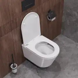 Подвесной унитаз CEZARES LINER CZR-3808-53-TH-TOR/SC, со смывом TORNADO, с сиденьем микролифт