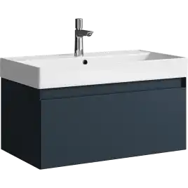 Тумба с раковиной подвесная Aqwella Geometria 80 GE01081GRM, с одним ящиком, цвет серый