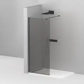 Душевая перегородка CEZARES LIBERTA-L-1-100-120-GR-NERO стекло Тонированное (графит), профиль Черный