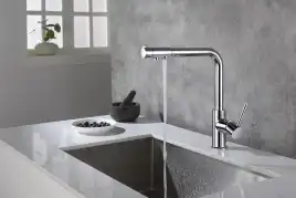 Смеситель для кухни Aquatek Европа AQ1386CR с подключением к фильтру с питьевой водой, Хром