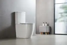 Унитаз напольный Azario LUMA TORNADO FLUSHING AZ-1253ST безободковый, смыв Торнадо, с бачком и сидением микролифт, Белый глянцевый