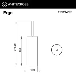 Ершик для унитаза Whitecross ERGO chrome, ER2274CR, Хром