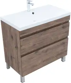 Тумба под раковину Aquanet Нота New 90 напольная, дуб веллингтон табак, 344145