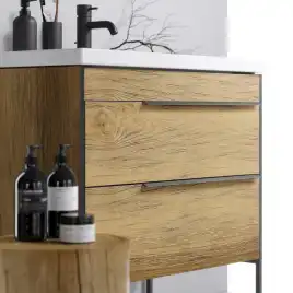 Тумба с раковиной подвесная Aqwella Fargo 60 см, FRG0106DB, цвет Дуб балтийский