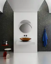 Раковина накладная ABBER KRISTALL 53,5х42,5х15 AT2812Opal, овальная, коричневая