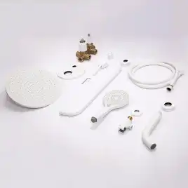 Встраиваемая душевая система AVS SLIMMER 811-141-MW с изливом, белый матовый