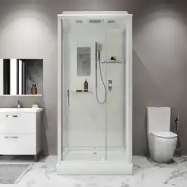 Душевая кабина Niagara Standart 80х80 ST80/15Q низкий поддон, белый профиль