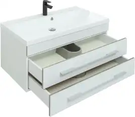 Тумба под раковину Aquanet Верона 90 белый (подвесная 2 ящика) 172335