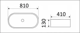 Раковина накладная CeramaLux 810х410х130 78327, цвет Белый