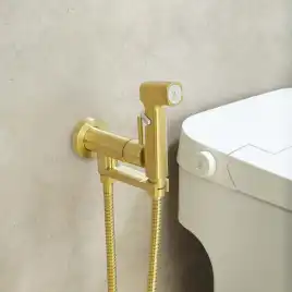 Смеситель с гигиеническим душем Aquatek Ника AQ1819BG, Золото матовое