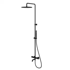 Душевая система для ванны WHITECROSS Y black Y1234BL, термостатическая, Черный матовый