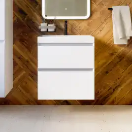 Тумба с раковиной AVS Гармония 60 SL белая, K821-07SL-600WG-217-600WG