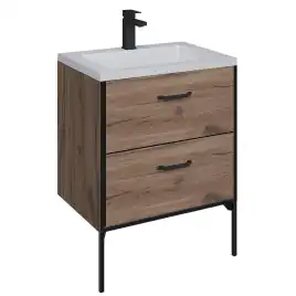 Тумба под раковину Grossman Неро 65 напольная, альпийский дуб/черный (106504)