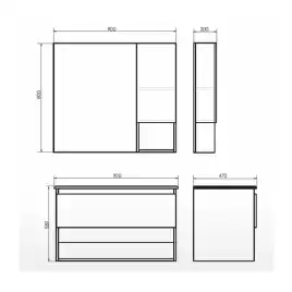 Тумба с умывальником Comforty Бордо 90 Дуб темно-коричневый, 00-00006671