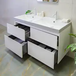 Тумба с раковиной AVS Гармония 120 двойная, белая, K821-07-1200WG-02-1210SP-WG