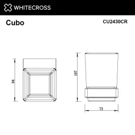 Стакан для щеток Whitecross CUBO chrome, CU2430CR, Хром