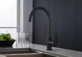 Смеситель для кухни Aquatek Бетта AQ1182MB поворотный излив, Черный матовый