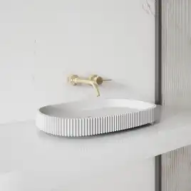 Раковина накладная ABBER STEIN 55х36х6 AS2601, овальная, белая матовая