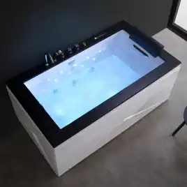 Акриловая ванна Gemy G9258 180х100 с гидромассажем, прямоугольная