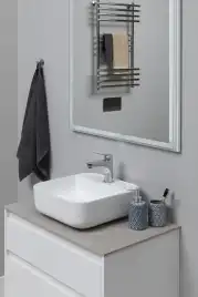 Раковина накладная Aquanet CITY-2 39х39х14 квадратная, Белая глянцевая