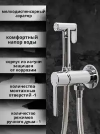 Гигиенический душ со смесителем AVS Elegant 811-431-CR, хром