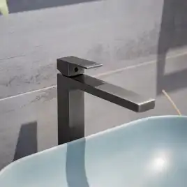 Смесители для раковины AVS Cube 811-201-GM высокий, оружейная сталь