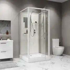 Душевая кабина Niagara Standart 100х100 ST100/15Q/BK низкий поддон, белый профиль, без крыши