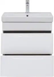 Тумба под раковину Aquanet София 60 белый глянец (2 ящика) 288905