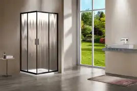 Душевой уголок Vincea Garda 90х90 VSS-1G900CHB, дверь раздвижная, профиль черный, стекло шиншилла