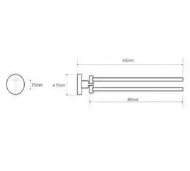 Полотенцедержатель двойной поворотный 42 см BEMETA OMEGA хром 104204191