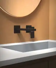 Смеситель для раковины AVS Cube 811-202-MB встраиваемый, с внутренней частью, черный матовый