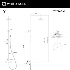 Душевая система для душа WHITECROSS Y gunmetal Y1244GM, Оружейная сталь