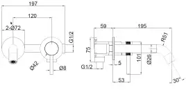 Смеситель для раковины Allen Brau Priority 5.31030-GB31 (с внутренней частью) черный/золото