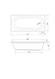 Акриловая ванна Cezares PIAVE 170х70 PIAVE-170-70-42-W37 прямоугольная, Белая