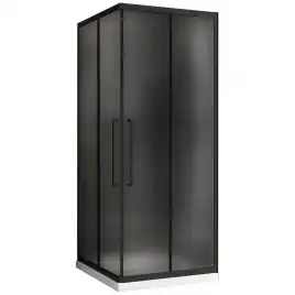 Душевой уголок ABBER Schwarzer Diamant 80х80 см, AG02080BMH, профиль черный, стекло матовое