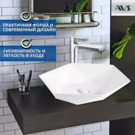 Раковина AVS Барбара 57х38 белая