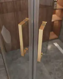 Душевой уголок CEZARES MOLVENO-RH-2-110/90-C-BORO-IV стекло Прозрачное, профиль Брашированное золото