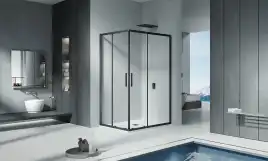 Душевой уголок Good Door COFE CR-120-90-C-B профиль Черный стекло прозрачное