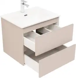 Тумба под раковину Aquanet Вега 2.0 60 бежевый, подвесная, 337941
