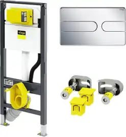 Инсталляция Viega Prevista Dry 792862 для подвесных унитазов с бачком, с клавишей смыва Хром