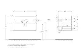 Тумба под раковину BelBagno ETNA-800-2C-SO-BL-P подвесная Bianco Lucido