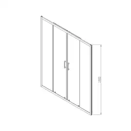 Душевая дверь Vincea Alpha 180 см, VDS-3AL2180MT, профиль Хром, стекло Рифленное