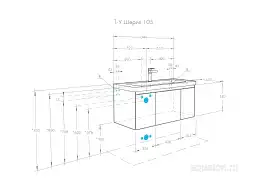 Тумба под раковину Aquaton Шерилл 105 1A206301SH010 подвесная цвет, белый