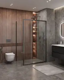 Душевой уголок CEZARES MOLVENO-AHF-31-120/90-C-GM-IV стекло Прозрачное, профиль Оружейная сталь