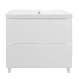 Тумба с раковиной Azario Lotos 80 CS00081987, напольная, Белая глянцевая