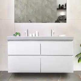 Тумба с раковиной AVS Гармония 120 двойная, белая, K821-07-1200WG-02-1210SP-WG