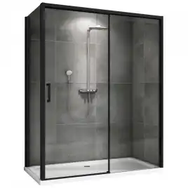 Душевой уголок ABBER Komfort 160х100 см, AG93160B-S102B, профиль черный, стекло прозрачное