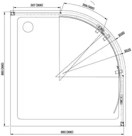 Душевой уголок Aquanet Alfa NAA2142 90x90, R550, прозрачное стекло